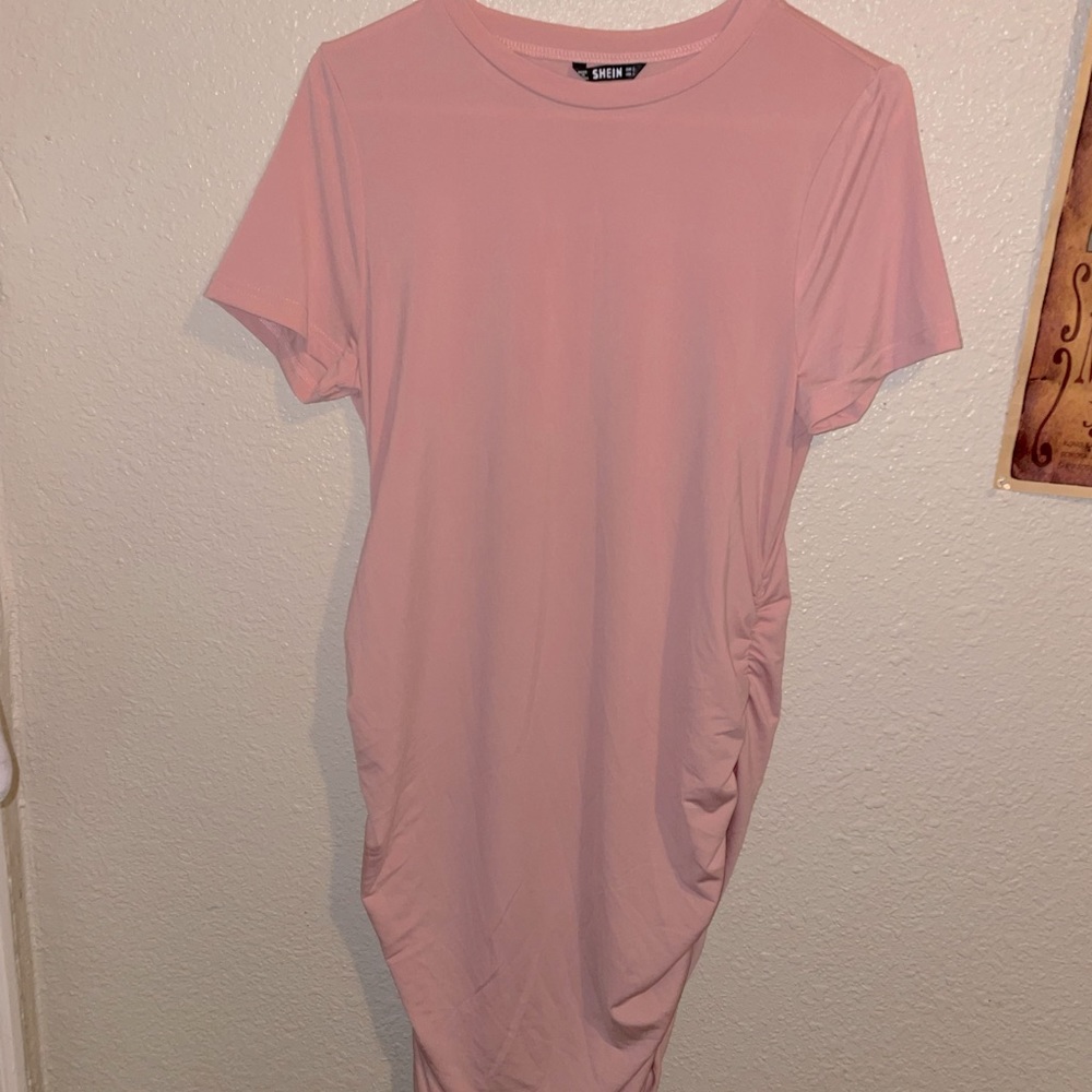 Pink scrunched dress